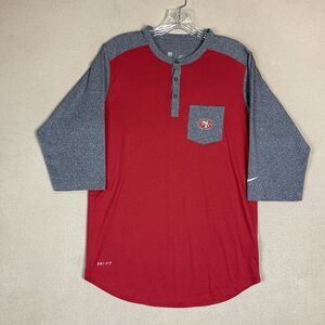 Nike Shirt Mens Small Multicolor Raglan San Francisco 49ers NFL 3/4 Sleeve‎ Tee